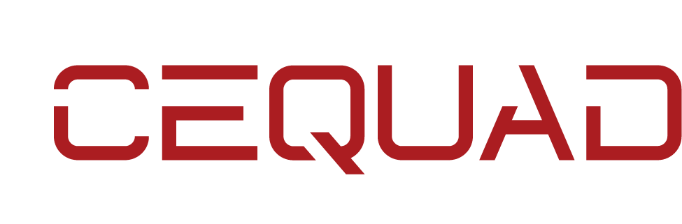 Logo Cequad icon blanc + casse rouge
